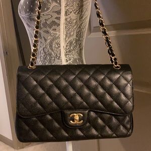 Chanel Jumbo Double Flap Black Caviar GHW